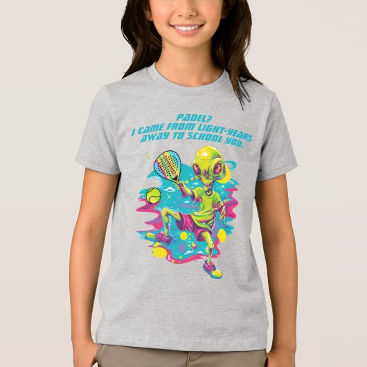 👽Padel Behold—the “Lil’ Smashonaut Supreme” Kids Tri-Blend Shirt (Voorkant)