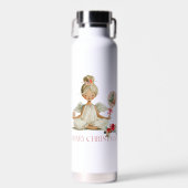 Padel Christmas Water Bottle – Padel Holiday Angel Waterfles (Voorkant)