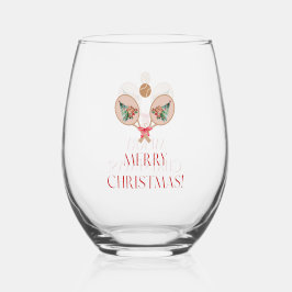 Padel Christmas Wine Glass – A Festive Padel Motif Wijnglas Zonder Voet