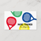 Padel coach trainer visitekaartje template (Voorkant)