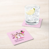 PADEL COASTER: CELEBRATION PADEL DIVA BRIGHT PINK KARTONNEN ONDERZETTERS (Insitu)