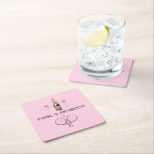 PADEL COASTER: PADEL & PROSECCO CLASSIC PINK/BLACK KARTONNEN ONDERZETTERS (Insitu)