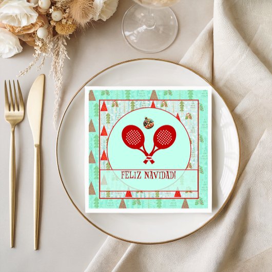 Padel Cocktail Napkin – A Padel Retro Christmas Servet