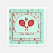 Padel Cocktail Napkin – A Padel Retro Christmas Servet (Voorkant)