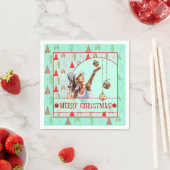 Padel Cocktail Napkin – Padel Retro Christmas Servet (Insitu)