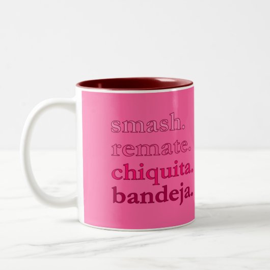 PADEL COFFEE MOK – WOORD VIBES – KERSEN ROZE (Links)