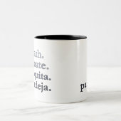 Padel Coffee Mug-Personalize Word Vibes Black-Grey Tweekleurige Koffiemok (Center)