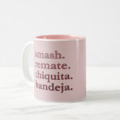 Padel Coffee Mug-Personalize Word Vibes Dusty Rose Tweekleurige Koffiemok (Voorkant links)