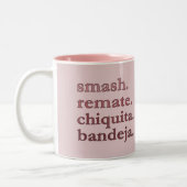 Padel Coffee Mug-Personalize Word Vibes Dusty Rose Tweekleurige Koffiemok (Links)