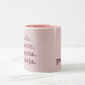 Padel Coffee Mug-Personalize Word Vibes Dusty Rose Tweekleurige Koffiemok (Center)