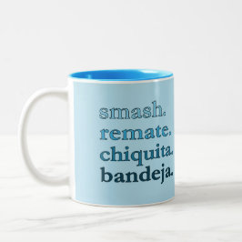 Padel Coffee Mug-Personalize Word Vibes Sky Blue Tweekleurige Koffiemok