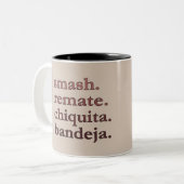 Padel Coffee Mug-Personalize Word Vibes Taupe Tweekleurige Koffiemok (Voorkant links)
