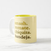Padel Coffee Mug-Personalize Word Vibes Yellow Tweekleurige Koffiemok (Voorkant links)