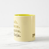 Padel Coffee Mug-Personalize Word Vibes Yellow Tweekleurige Koffiemok (Center)