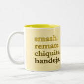 Padel Coffee Mug-Personalize Word Vibes Yellow Tweekleurige Koffiemok (Links)