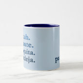 PADEL COFFEE MUG – WORD VIBES – AZURE BLUE TWEEKLEURIGE KOFFIEMOK (Center)
