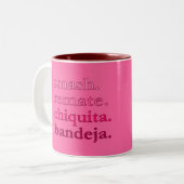 PADEL COFFEE MUG – WORD VIBES – CHERRY PINKS TWEEKLEURIGE KOFFIEMOK (Voorkant links)