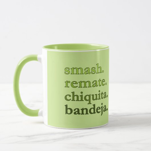 PADEL COFFEE MUG – WORD VIBES – LIME GREEN MOK (Links)