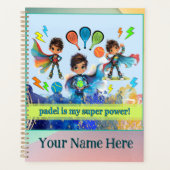 Padel Dag Planner – Jongens Super Power Multi-Kleu (Voorkant)