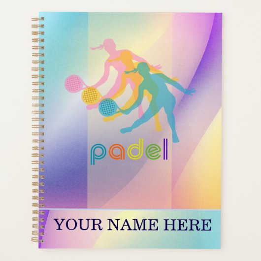 Padel Dag Planner – Levendige Kleuren voor Haar (Voorkant)