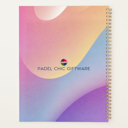 Padel Day Planner – Vibrant Hues for Him (Achterkant)