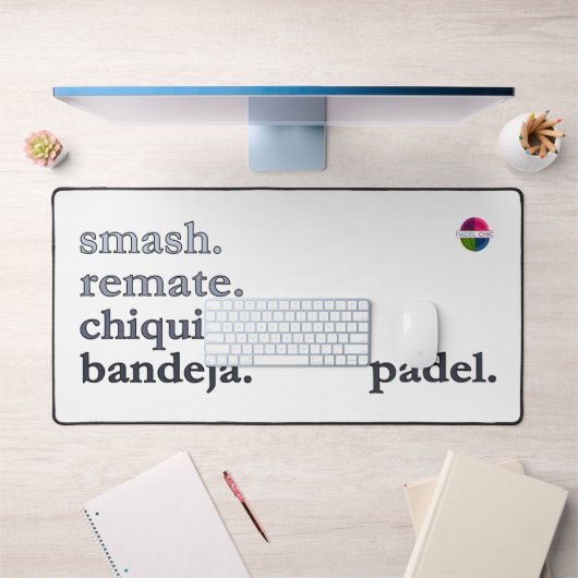 Padel Desk Mat - Word Vibe Black Grey (Kantoor 1)