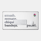 Padel Desk Mat - Word Vibe Black Grey (Keyboard & Muis)