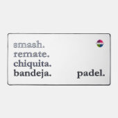 Padel Desk Mat - Word Vibe Black Grey (Voorkant)