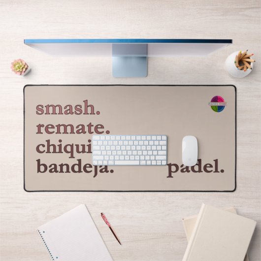 Padel Desk Mat - Word Vibe Taupe Brown (Kantoor 1)