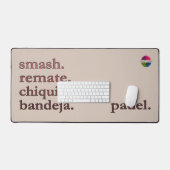 Padel Desk Mat - Word Vibe Taupe Brown (Keyboard & Muis)