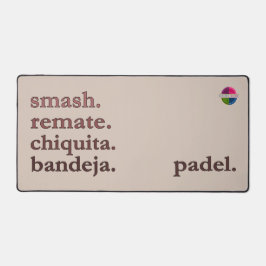 Padel Desk Mat - Word Vibe Taupe Brown