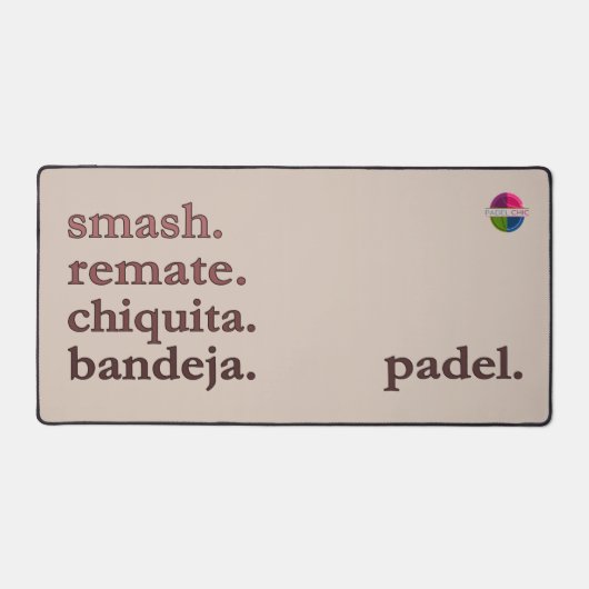 Padel Desk Mat - Word Vibe Taupe Brown (Voorkant)