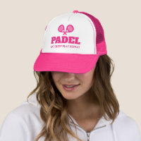 Padel Eat Sleep Play Herhaal neon roze trucker hoe