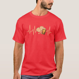 Padel en Bier Hartslag Grappige Padel voor bierlie T-shirt