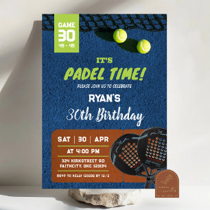 Padel Game Tijd Verjaardagsspel Kaart