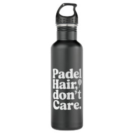 Padel Hair Don't Care Retro Bubble Typography Waterfles