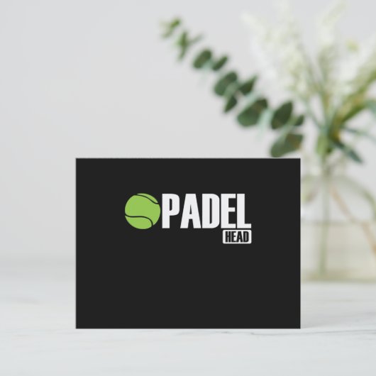Padel Head Tennis Sport en Ball Briefkaart (Staand voorkant)