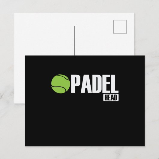 Padel Head Tennis Sport en Ball Briefkaart (Voorkant / Achterkant)