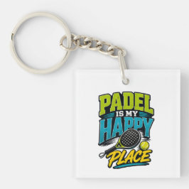 Padel Is Mijn Gelukkige Plek Retro Sport Sleutelhanger