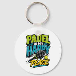 Padel Is Mijn Gelukkige Plek Retro Sport Sleutelhanger