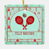 Padel Kerst Ornament – Een Retro Padel Kerst (Voorkant)