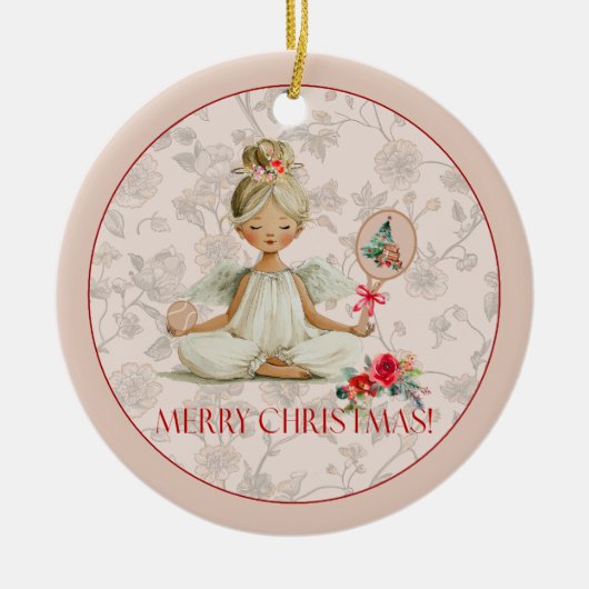 Padel Kerst Ornament – Fijne Padel Engel (Voorkant)