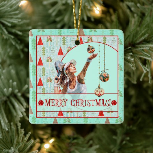 Padel Kerst Ornament – Padel Retro Kerst (Boom)