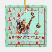 Padel Kerst Ornament – Padel Retro Kerst (Voorkant)