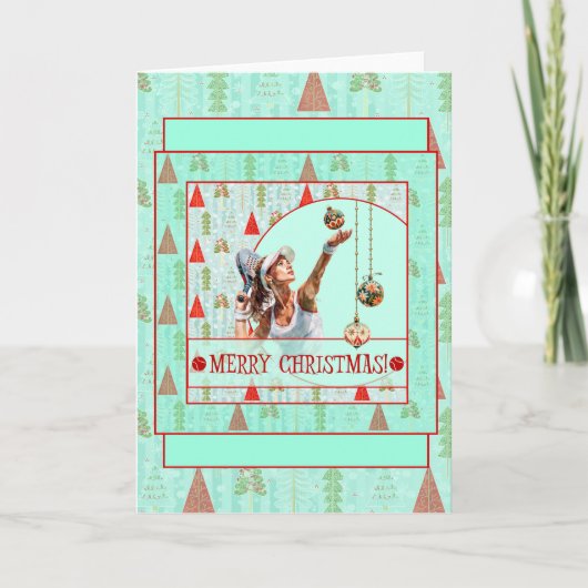 Padel Kerstkaart – Padel Retro Kerst Kaart (Voorkant)