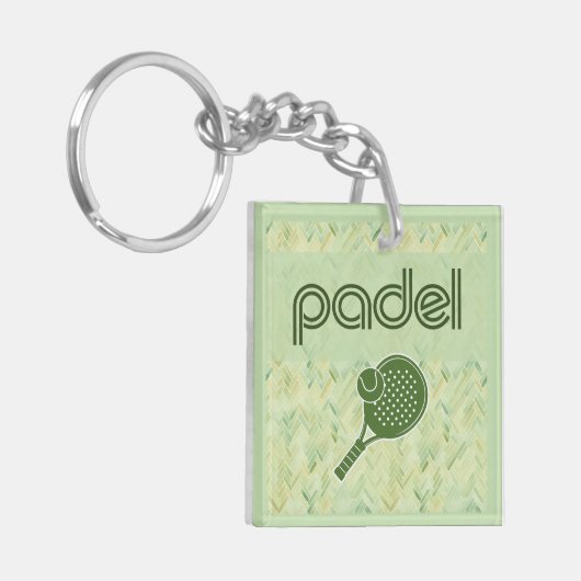 Padel Key Chain – Spanish Tile Vibes Matcha Green Sleutelhanger (Voorkant Links)