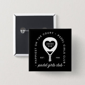 Padel-liefhebbers club vrouwen groep klas vierkante button 5,1 cm