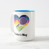 Padel Lover Tweekleurige Koffiemok (Voorkant links)