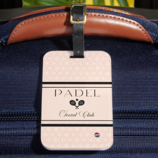  Padel Luggage Tag - Social Club Beige & Black  Bagagelabel