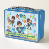 PADEL LUNCHBOX - PADEL BOYS SUPERHEROES in BLUE (Achterkant)